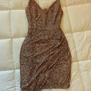 Rose gold Sequin Party dress